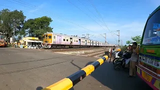 Super Fast EMU Local Train Dangerously & Furiously Moving Through Out Railgate