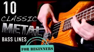 10 Classic METAL Bass Lines For Beginners!