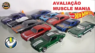 AVALIAÇÃO SÉRIE MUSCLE MANIA COMPLETA HOT WHEELS MAINLINE - hot wheels toy cars