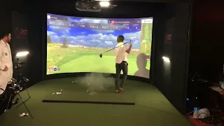 Trevor Zegras Happy Gilmore Swing At Ace indoor Golf