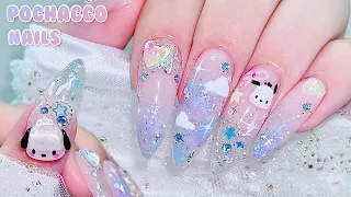 sub) Cloud floating, Pochacco nails☁️/🇰🇷Korean nails / Draw Pochacco easily / Sanrio Nails / nailart