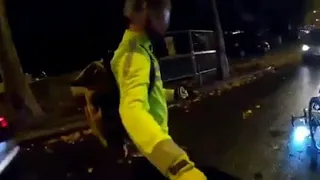 France Cyclist cuts off angry motorist, road age ensues.