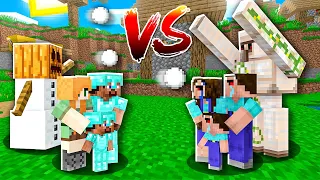 FAMILY GOLEM BATTLE CHALLENGE! Minecraft NOOB vs PRO! 100% TROLLING BABY KID CHILD IRON SNOWMAN