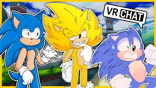 Movie Sonic And Modern Sonic Meet Fleetway In VRCHAT!!