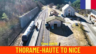 Cab Ride Thorame-Haute to Nice (Chemins de Fer de Provence, France) - train driver's view in 4K