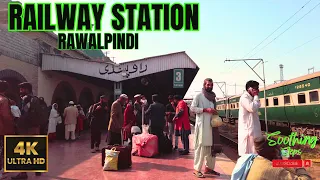🇵🇰 Rawalpindi Railway Station | Walking Tour | 4k | Railway station | SoothingSteps