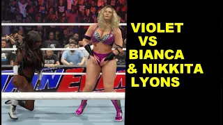 WWE 2K24 Violet vs Nikkita Lyons & Bianca Belair - 2 on 1 Challenge