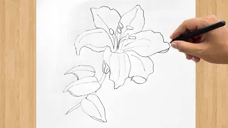 How to Draw an Orchid Flower | Easy Step by Step Orchid Drawing Tutorial for Beginners