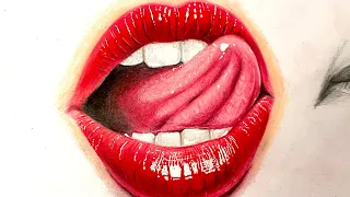 How to draw lips using colored pencils | step by step for beginners