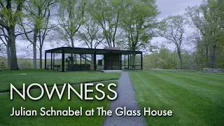 Julian Schnabel at Philip Johnson's Glass House