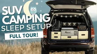 Cozy, Off-grid Camper: Simple, SUV Camping Bed SETUP - FULL TOUR! (Honda Pilot) #carcamping