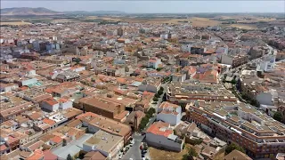 Vista aérea de Valdepeñas Ciudad real con drone Hubsan Zino 4K