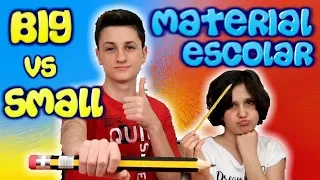 Material Escolar Challenge - Grande VS Pequeño - Utiles Escolares 2019   Big VS Small