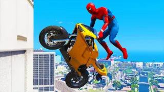 GTA 5 Spiderman Epic Jumps #42 - Spider-Man Stunts & Fails, Gameplay