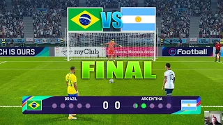 Brazil vs Argentina - Penalty Shootout | Final FIFA World Cup | Neymar vs Messi | PES Gameplay