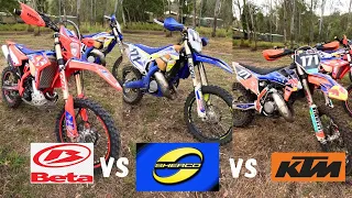 2 STROKE SHOOTOUT! KTM150 VS BETA 200 VS SHERCO 125