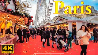 Paris, France 🇫🇷 - Paris Christmas Market 2022 [ 4K HDR ] | Marché de Noel Paris | A Walk In Paris