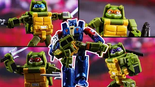 TMNT!!! Transform and attack!!! Newage Haraldr Pizza Fighters Transformers stop motion animation.