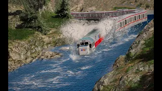 Kereta Arung Jeram Ke Sungai Deras, Penumpang Banyak Terpental !