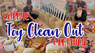 EXTREME TOY CLEAN OUT | TODDLER TOY ORGANIZATION | TODDLER TOY ROTATION | kids toys organize with me