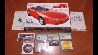 Обзор сборной модели Eunos Roadster от tamiya с дополнениями от ZoomON и DecalShop