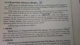 Read only memory (ROM) - Types of ROM :  PROM , EPROM , EEPROM , Non Volatile memory in Computer