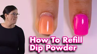 How To Refill/Infill Dip Powder Nails. Watch Me Work. ENG