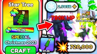 I Crafted STRONGEST STAR TREE SWORD and BEAT CHRISTMAS EVENT in Roblox Pull A Sword..