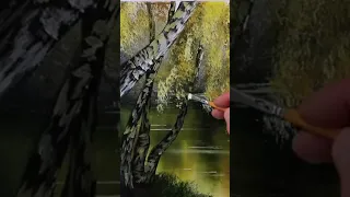How to paint, realistic birch tree bark #easypainting #art  🌳 #acrylicpainting #acrylics