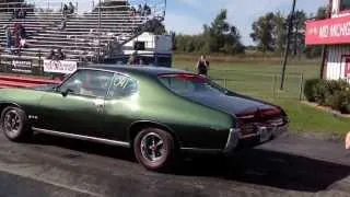 2013 Pure Stock Muscle Car Drag Race - '70 Chevelle LS6/'69 GTO RAIV Burn Out