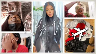 ||WKLY VLOG|| A Hot Mess! I got a COVID test! Pack & Wig Prep for my Girls Trip! Canceled flight!✈️
