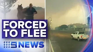 SA residents flee to beach to escape bushfire | Nine News Australia