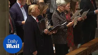 Trump and Melania attend services at the National Cathedral in DC