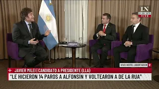 Javier Milei con Luis Majul y Pablo Rossi; entrevista completa