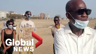 George Floyd protests: Demonstrators in Senegal take a knee in solidarity with U.S. protests