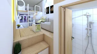 Tiny Apartment 13sqm ( Micro Apartment 140sqft ) | Space Saving Design | Never Too Small