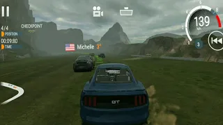 Gear Club Android racing game play green track zero vie and no grip in tires win 💯