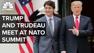 President Trump and Canadian PM Trudeau speak during NATO summit – 12/3/2019
