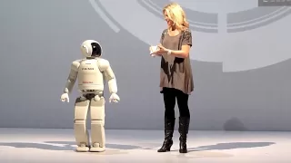 Humanoid robot ASIMO at Ars Electronica Center in Linz 2010 (HD)