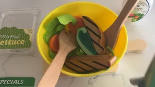 asmr | melissa & doug salad playset kit 🥗 *crunchy sounds* // make a salad with me