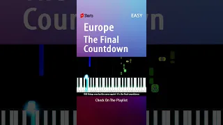 Europe - The Final Countdown - EASY Piano TUTORIAL by Piano Fun Play #youtubeshorts #shorts