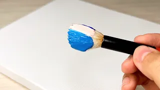 Sea Waves and Full Moon Easy to Paint 🌊🌔/How to paint sea waves?/acrylic painting for beginners#222