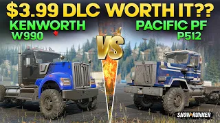 New Update DLC Truck Kenworth W990 VS Pacific P512 PF in SnowRunner worth $3.99? Everything to Know