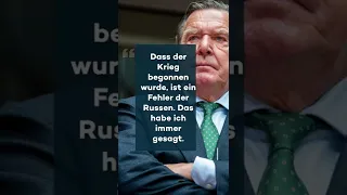 KONTAKT ZU PUTIN von Gerhard Schröder verteidigt #shorts