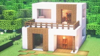 🏡Minecraft Build ::  Quartz Spruce Wood House