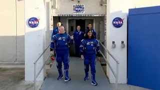 NASA’s Boeing Starliner Pre-launch - Crew walks out for Astrovan ride to rocket