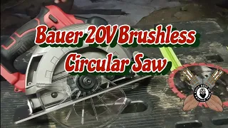 Bauer 20V Brushless Circ Saw in Action