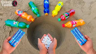 Experiment - Coca Cola, Pepsi, Fanta, Sprite, 7Up, Mirinda and Mentos underground | Crazy tests