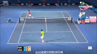 Australian Open 2012 - Semifinals - Nadal vs Federer - Amazing Rally (HD)