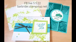 FB live replay Stampin' Up! new In Colors, Pretty Prints DSP,  Fun Fold, and more